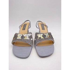 Stefani Collection Womens Sandal Slim Heels Gray